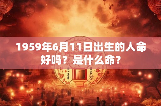1959年6月11日出生的人命好吗？是什么命？