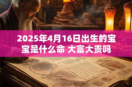 2025年4月16日出生的宝宝是什么命 大富大贵吗