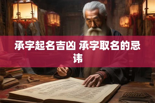 承字起名吉凶 承字取名的忌讳