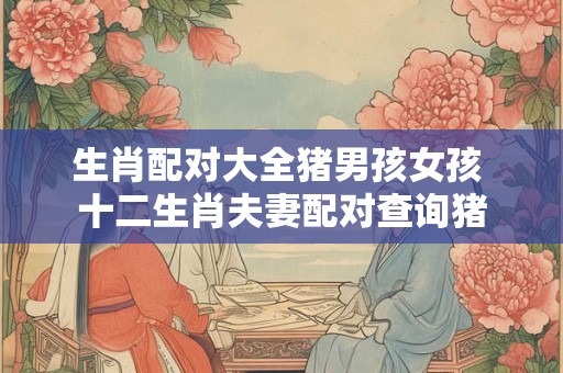 生肖配对大全猪男孩女孩 十二生肖夫妻配对查询猪
