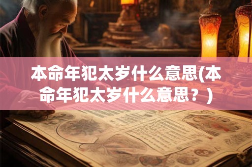 本命年犯太岁什么意思(本命年犯太岁什么意思？)