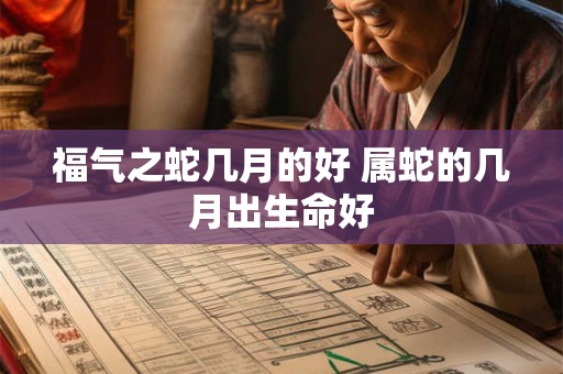 福气之蛇几月的好 属蛇的几月出生命好