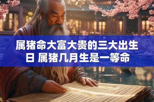 属猪命大富大贵的三大出生日 属猪几月生是一等命
