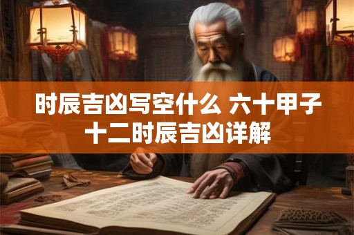 时辰吉凶写空什么 六十甲子十二时辰吉凶详解