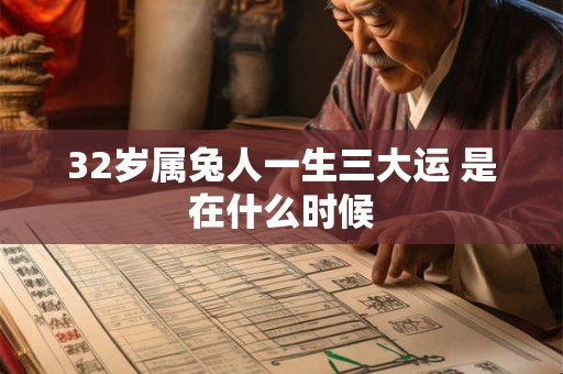 32岁属兔人一生三大运 是在什么时候