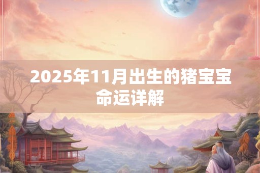 2025年11月出生的猪宝宝命运详解