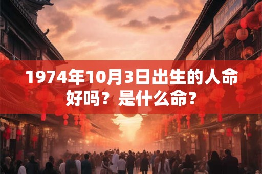 1974年10月3日出生的人命好吗？是什么命？