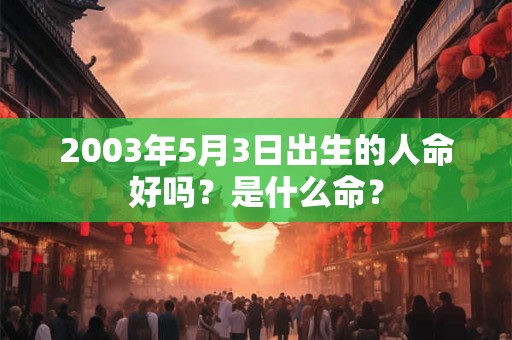 2003年5月3日出生的人命好吗？是什么命？