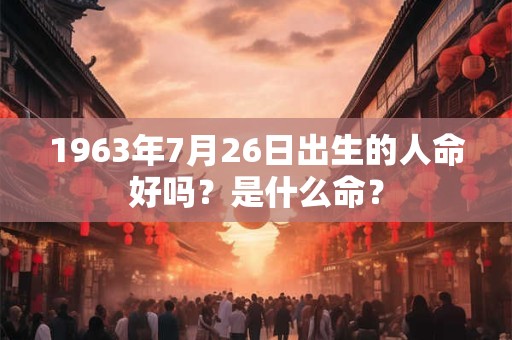 1963年7月26日出生的人命好吗？是什么命？