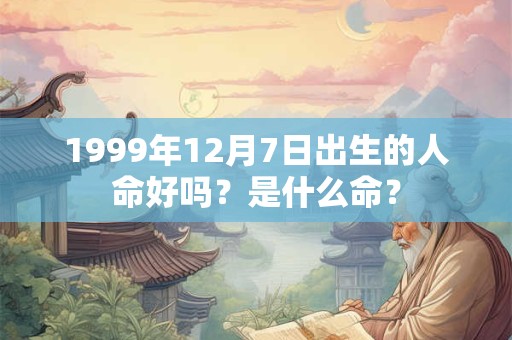 1999年12月7日出生的人命好吗？是什么命？