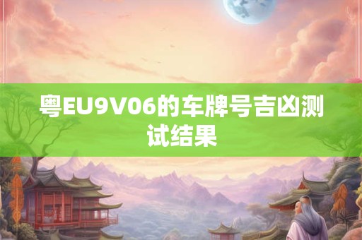粤EU9V06的车牌号吉凶测试结果