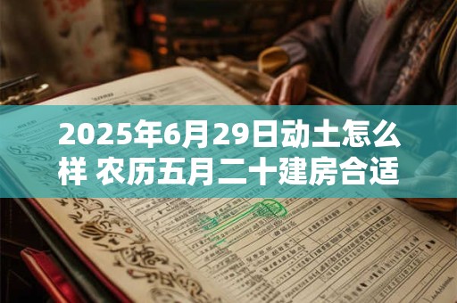 2025年6月29日动土怎么样 农历五月二十建房合适吗