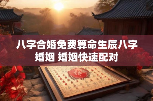 八字合婚免费算命生辰八字婚姻 婚姻快速配对