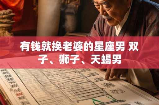 有钱就换老婆的星座男 双子、狮子、天蝎男