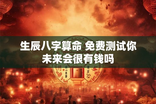 生辰八字算命 免费测试你未来会很有钱吗