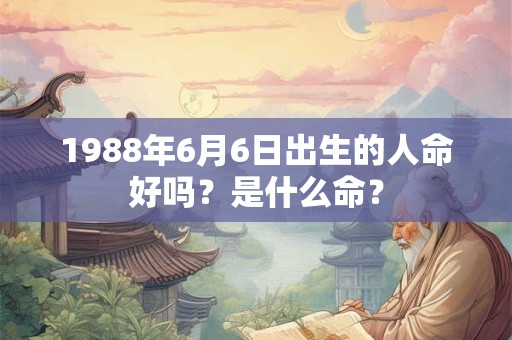 1988年6月6日出生的人命好吗？是什么命？
