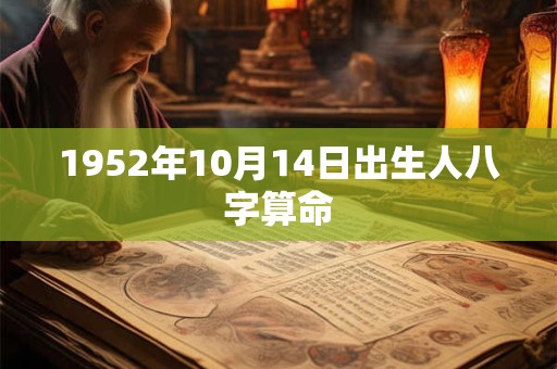 1952年10月14日出生人八字算命 1952年10月14日出生人八字算命