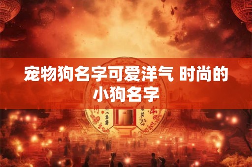 宠物狗名字可爱洋气 时尚的小狗名字