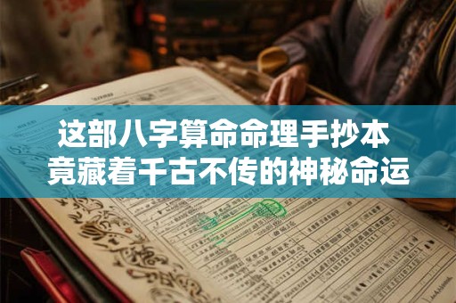 这部八字算命命理手抄本 竟藏着千古不传的神秘命运密码! 这部八字算命命理手抄本 竟藏着千古不传的神秘命运密码!