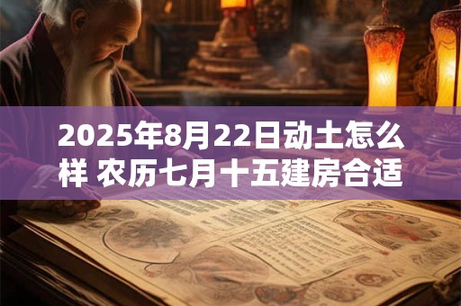 2025年8月22日动土怎么样 农历七月十五建房合适吗