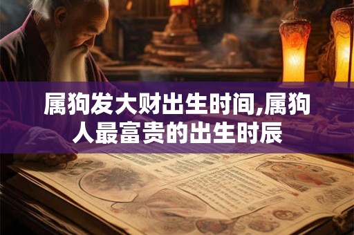 属狗发大财出生时间,属狗人最富贵的出生时辰