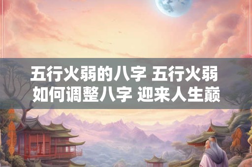 五行火弱的八字 五行火弱 如何调整八字 迎来人生巅峰