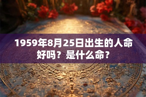 1959年8月25日出生的人命好吗？是什么命？