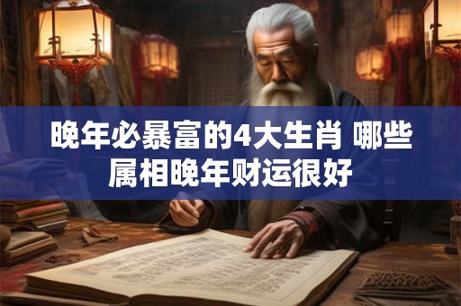 晚年必暴富的4大生肖 哪些属相晚年财运很好