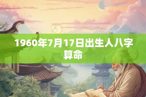 1960年7月17日出生人八字算命 1960年7月17日出生人八字算命