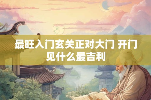 最旺入门玄关正对大门 开门见什么最吉利