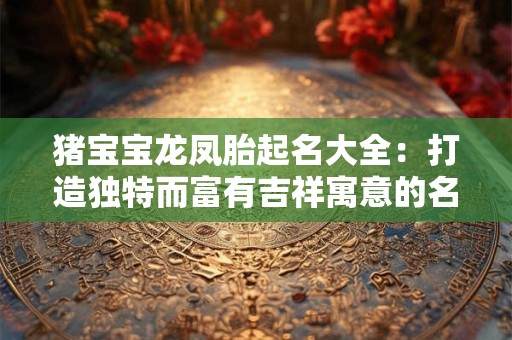 猪宝宝龙凤胎起名大全：打造独特而富有吉祥寓意的名字