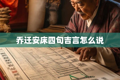 乔迁安床四句吉言怎么说