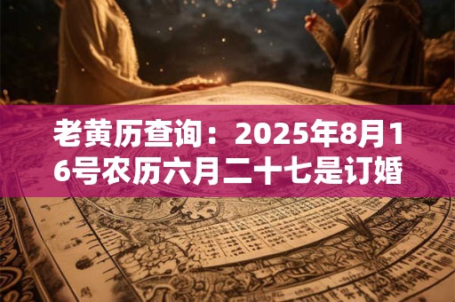 老黄历查询：2025年8月16号农历六月二十七是订婚吉日吗