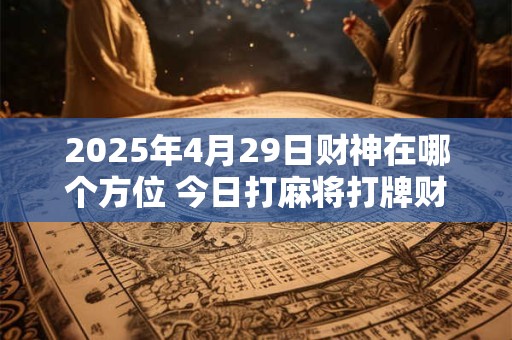 2025年4月29日财神在哪个方位 今日打麻将打牌财神方位！