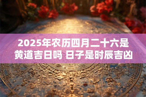 2025年农历四月二十六是黄道吉日吗 日子是时辰吉凶吗