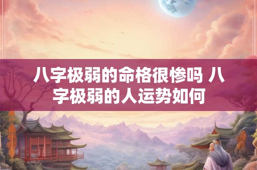 八字极弱的命格很惨吗 八字极弱的人运势如何