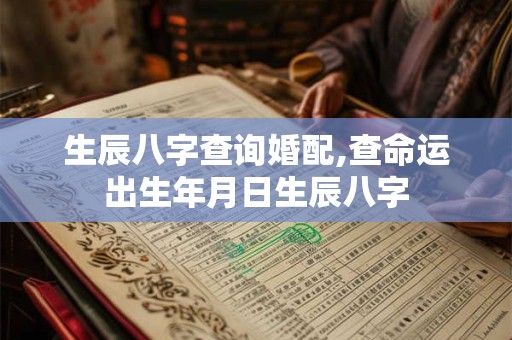 生辰八字查询婚配,查命运出生年月日生辰八字