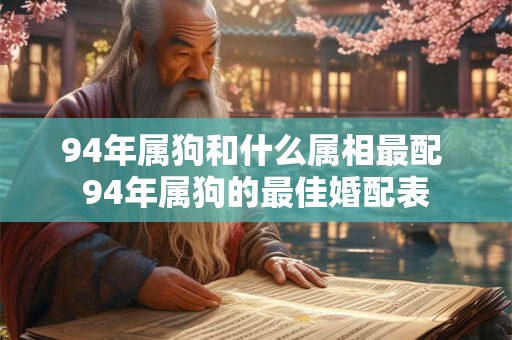 94年属狗和什么属相最配 94年属狗的最佳婚配表