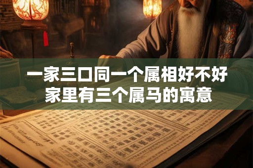 一家三口同一个属相好不好 家里有三个属马的寓意 一家三口同一个属相好不好 家里有三个属马的寓意