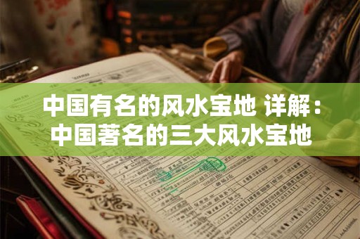 中国有名的风水宝地 详解：中国著名的三大风水宝地