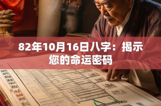 82年10月16日八字:揭示您的命运密码 82年10月16日八字:揭示您的命运密码