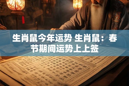生肖鼠今年运势 生肖鼠：春节期间运势上上签