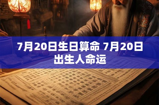 7月20日生日算命 7月20日出生人命运