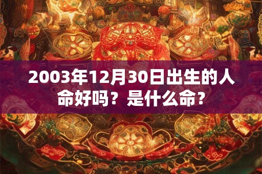 2003年12月30日出生的人命好吗？是什么命？