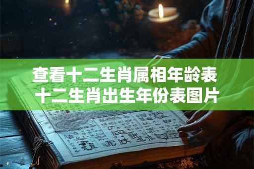 查看十二生肖属相年龄表 十二生肖出生年份表图片