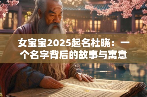 女宝宝2025起名杜晓：一个名字背后的故事与寓意