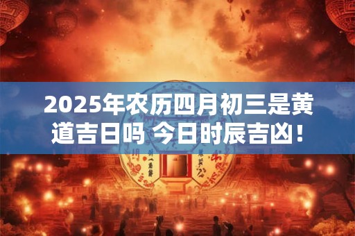 2026年农历四月初三是黄道吉日吗 今日时辰吉凶！
