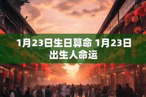 1月23日生日算命 1月23日出生人命运