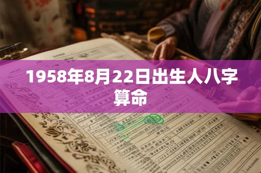 1958年8月22日出生人八字算命