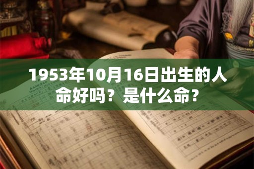 1953年10月16日出生的人命好吗？是什么命？